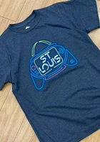 Rally St Louis Youth Navy Blue Game Controller Short Sleeve T-Shirt