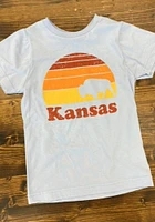 Rally Kansas Youth Light Blue Buffalo Sunset Short Sleeve T-Shirt