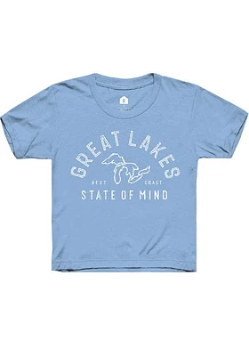 Rally Michigan Youth Light Blue State of Mind Short Sleeve T-Shirt