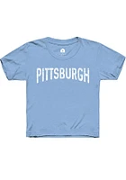 Rally Pittsburgh Youth Light Blue Arch Wordmark Short Sleeve T-Shirt