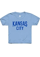 Rally Kansas City Youth Light Blue Arch Wordmark Short Sleeve T-Shirt