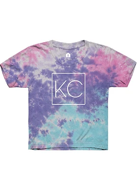 Rally Kansas City Youth Purple KC Square Short Sleeve T-Shirt