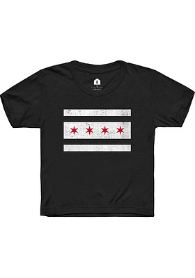 Rally Chicago Youth Black Flag Short Sleeve T-Shirt