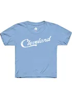 Rally Cleveland Youth Light Blue RH Script Short Sleeve T-Shirt