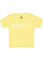 Rally Cleveland Youth Yellow RH Script Short Sleeve T-Shirt