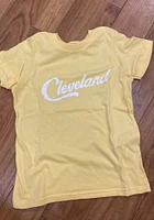Rally Cleveland Youth Yellow RH Script Short Sleeve T-Shirt