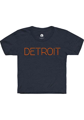 Rally Detroit Youth Navy Blue Disconnect Short Sleeve T-Shirt