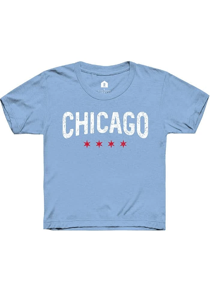 Rally Chicago Youth Light Blue Stars Short Sleeve T-Shirt