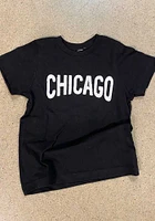 Rally Chicago Youth Black Arch Wordmark Short Sleeve T-Shirt