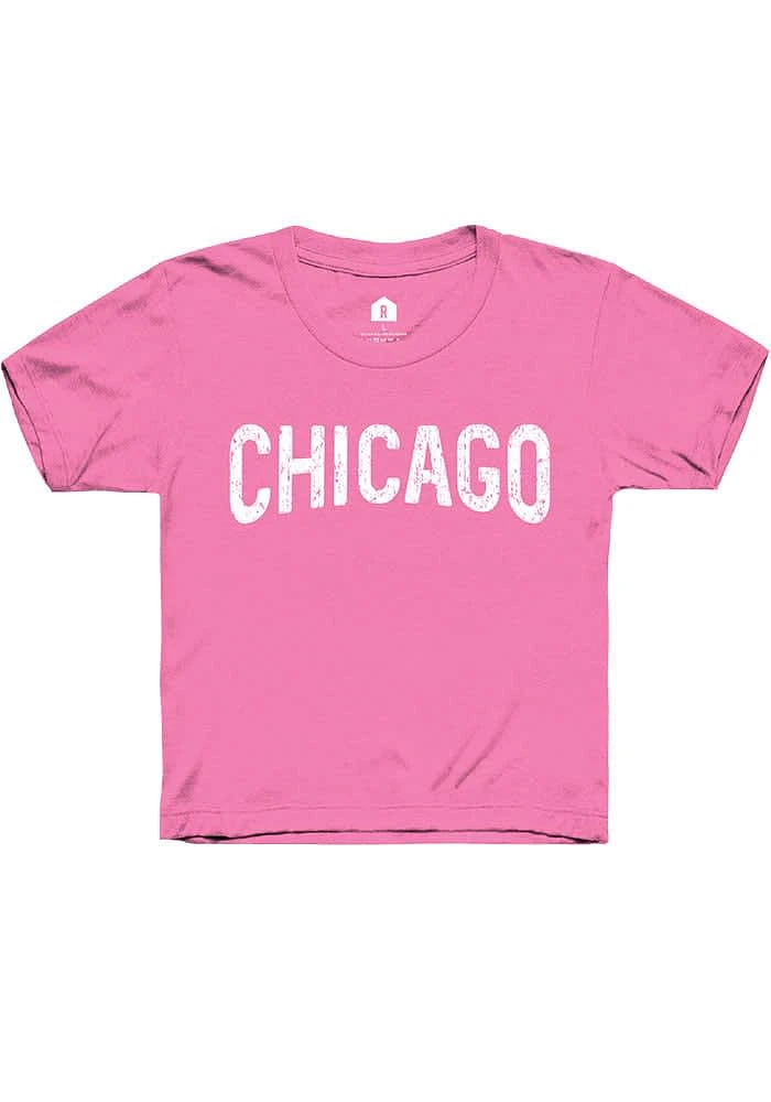Rally Chicago Girls Pink Arch Wordmark Short Sleeve Tee