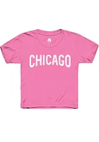 Rally Chicago Girls Pink Arch Wordmark Short Sleeve Tee