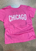 Rally Chicago Girls Pink Arch Wordmark Short Sleeve Tee
