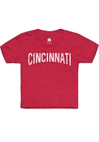 Rally Cincinnati Youth Red Arch Wordmark Short Sleeve T-Shirt