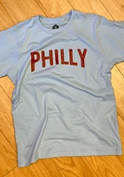 Rally Philadelphia Youth Light Blue Arch Wordmark Short Sleeve T-Shirt