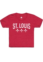 Rally St Louis Youth Red Fleur de Lis Short Sleeve T-Shirt