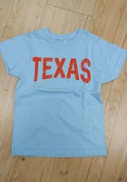 Rally Texas Youth Light Blue Arch Wordmark Short Sleeve T-Shirt