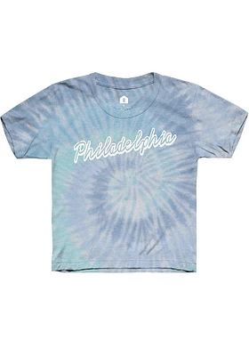 Rally Philadelphia Youth Light Blue Script Wordmark Short Sleeve T-Shirt