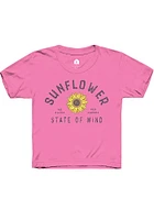 Rally Kansas Girls Red Sunflower State of Mind Short Sleeve Tee