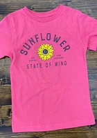 Rally Kansas Girls Red Sunflower State of Mind Short Sleeve Tee