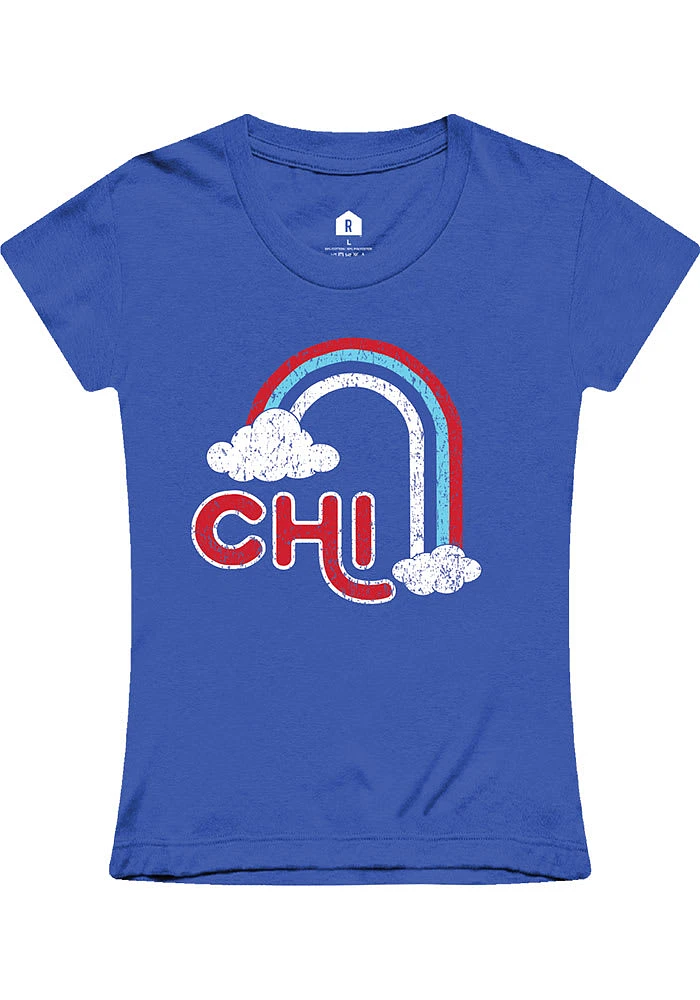 Rally Chicago Girls Blue Rainbow Short Sleeve Tee