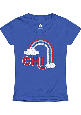 Rally Chicago Girls Blue Rainbow Short Sleeve Tee