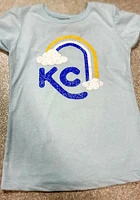 Rally Kansas City Girls Light Blue Rainbow Short Sleeve Tee