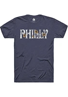 Rally Philadelphia Womens Floral Short Sleeve T-Shirt