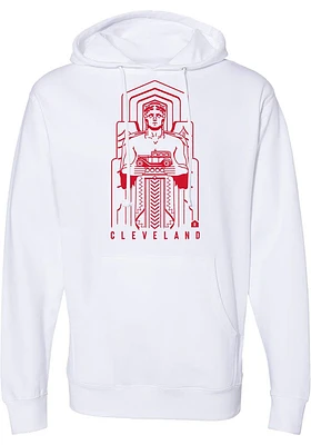 Rally Cleveland Mens White Guardians Long Sleeve Hoodie