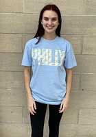Rally Philadelphia Light Blue Lightening Bolt Infill Short Sleeve Fashion T Shirt