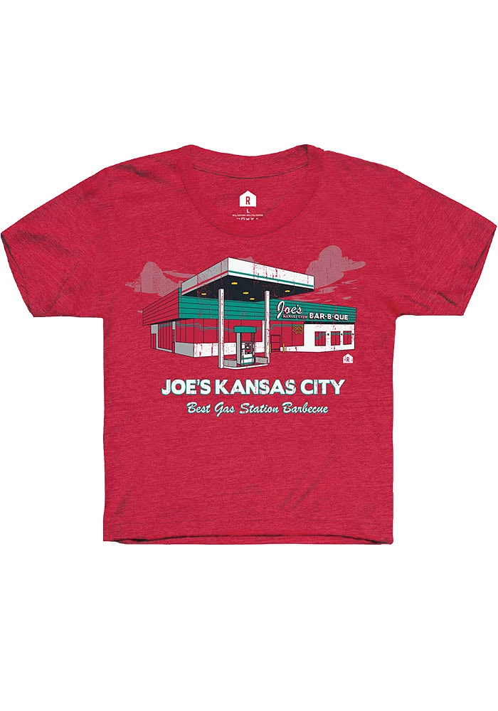 Rally Kansas City Youth Red Gas Station Short Sleeve T-Shirt