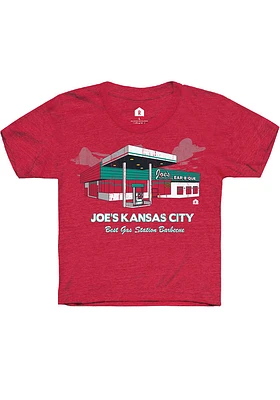 Rally Kansas City Youth Red Gas Station Short Sleeve T-Shirt