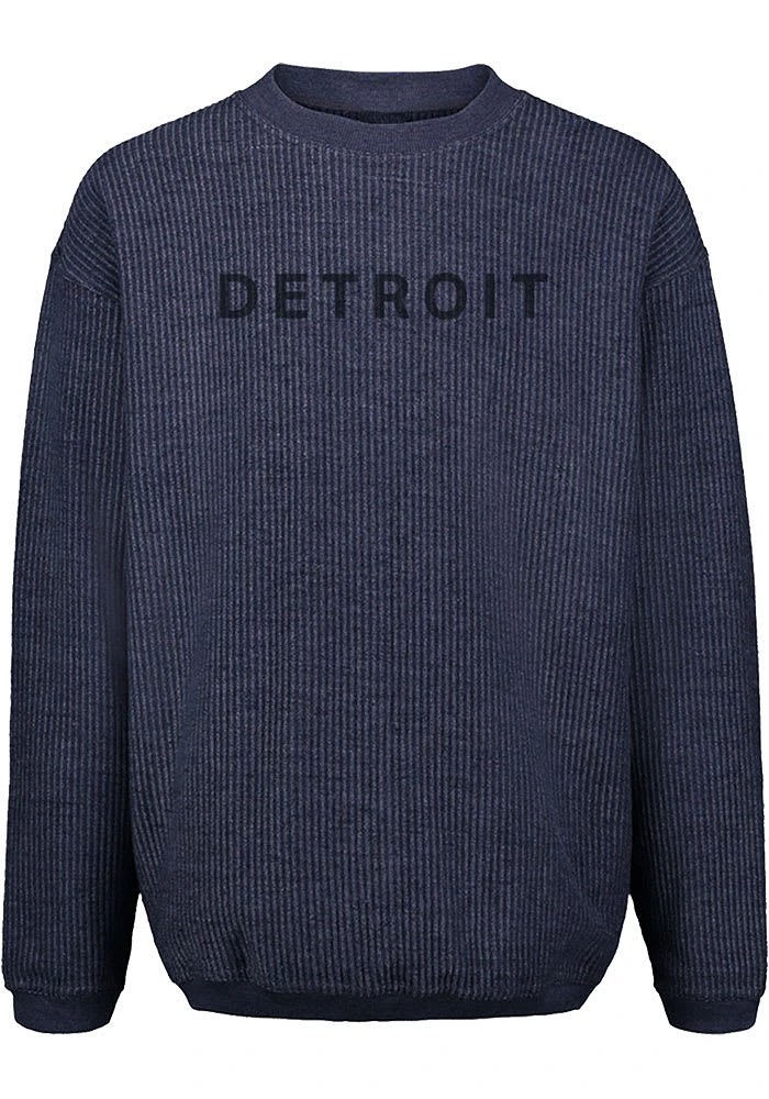 Rally Detroit Womens Navy Blue Armour Wordmark Crew Sweatshirt
