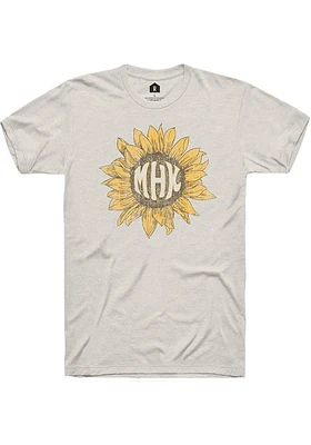 Rally Manhattan Womens Oatmeal MHK Sunflower Short Sleeve T-Shirt