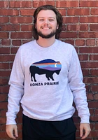 Rally Manhattan Mens Grey Konza Prairie Buffalo Long Sleeve Crew Sweatshirt