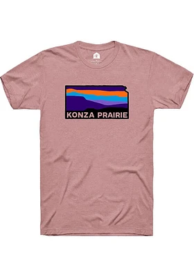 Rally Manhattan Pink Konza Prairie State Shape Short Sleeve Fashion T Shirt