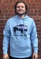 Rally Manhattan Mens Light Blue Konza Prairie Buffalo Long Sleeve Hoodie