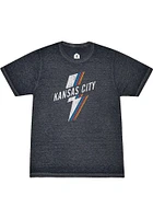 Rally Kansas City Navy Blue Lightening Bolt Short Sleeve Fashion T Shirt