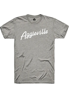 Rally Aggieville Graphite RH Script Short Sleeve Fashion T Shirt