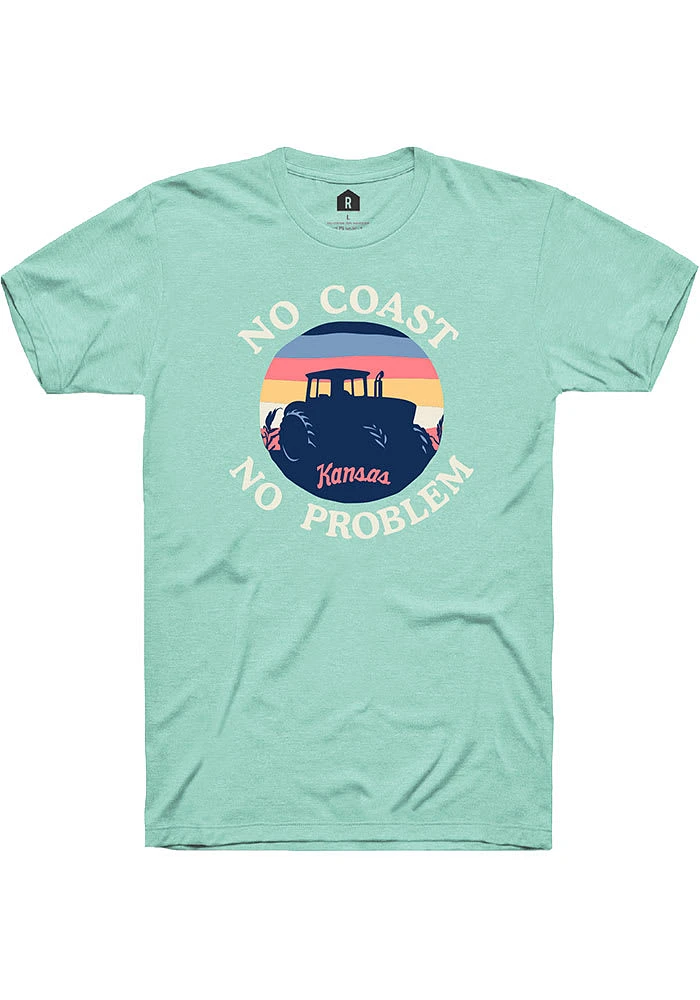 Rally Kansas Teal No Coast Short Sleeve Fashion T Shirt