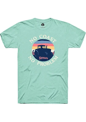 Rally Kansas Teal No Coast Short Sleeve Fashion T Shirt