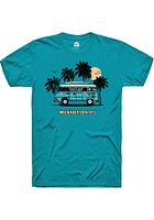 Rally Manhattan Teal Retro Bus Short Sleeve T Shirt