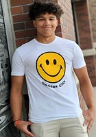 Rally Kansas City White Smiley Face Short Sleeve Fashion T Shirt