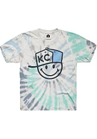 Rally Kansas City Youth Blue Hat Smiley Face Short Sleeve T-Shirt