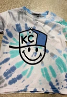 Rally Kansas City Youth Blue Hat Smiley Face Short Sleeve T-Shirt