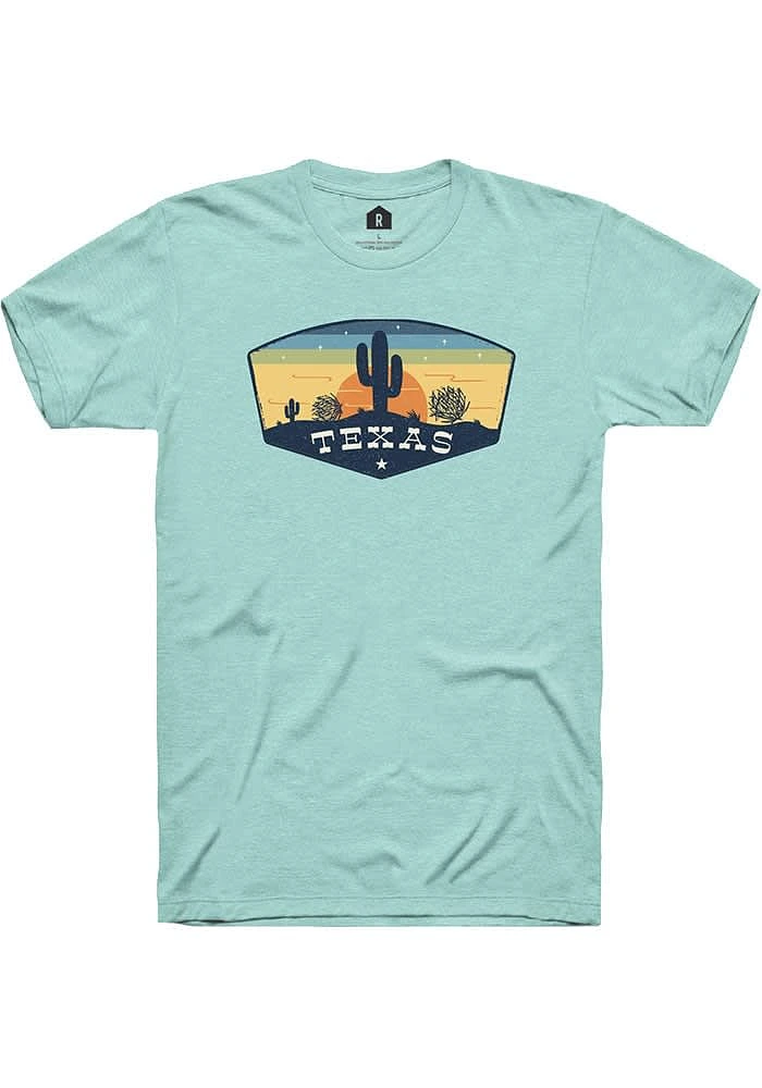 Rally Texas Green Tumbleweed Sunset Short Sleeve Fashion T Shirt
