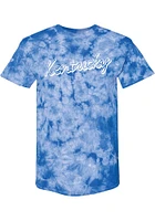 Rally Kentucky Womens Blue Retro Script Short Sleeve T-Shirt