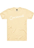 Rally Cincinnati Yellow RH Script Short Sleeve T Shirt
