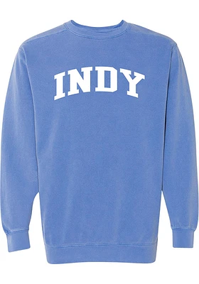 Rally Indianapolis Womens Blue Arch Wordmark Crew Sweatshirt