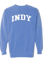 Rally Indianapolis Womens Blue Arch Wordmark Crew Sweatshirt