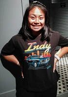 Rally Indianapolis Womens Black Muscle Car Short Sleeve T-Shirt